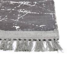 Wyld and Coco Modern Glam Viscose Rug Grey 80 x 150 cm Fringed - Size: 80 cm x 150 cm - thumbnail 3