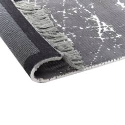 Wyld and Coco Modern Glam Viscose Rug Grey 80 x 150 cm Fringed - Size: 80 cm x 150 cm - thumbnail 5