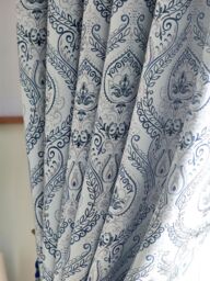 Luxury Living Victoria Room Darkening Ring Top Curtains in Mid Blue - Size: 168 cm width x 183 cm drop - thumbnail 5
