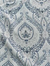 Luxury Living Victoria Room Darkening Ring Top Curtains in Mid Blue - Size: 168 cm width x 183 cm drop - thumbnail 2