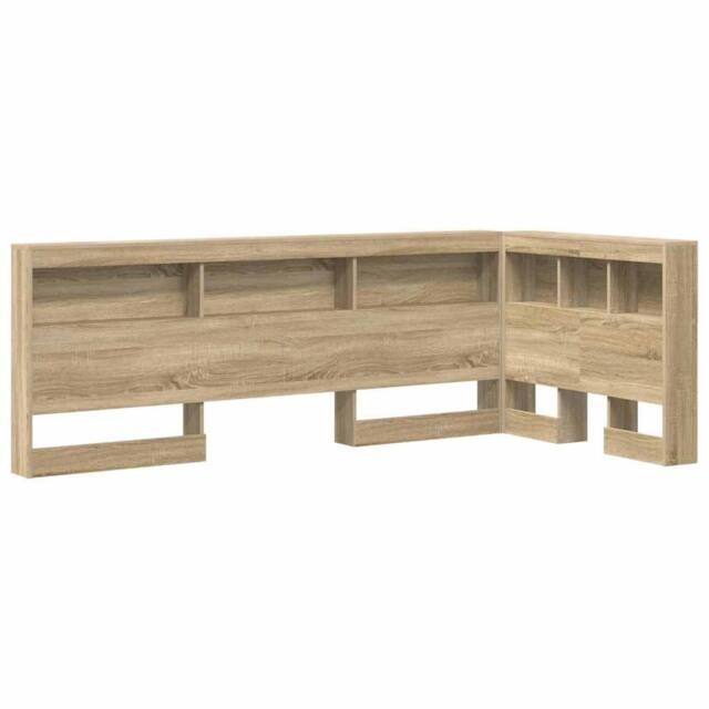 Berkfield Home Storage Headboard with Shelf Sonoma oak 80 cm Engineered wood in Light Tan - image 1