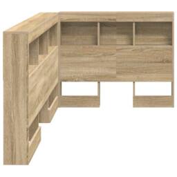 Berkfield Home Storage Headboard with Shelf Sonoma oak 80 cm Engineered wood in Light Tan - thumbnail 7