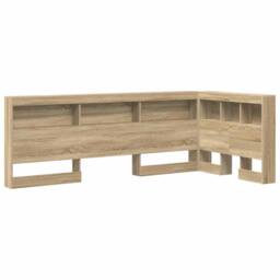 Berkfield Home Storage Headboard with Shelf Sonoma oak 80 cm Engineered wood in Light Tan