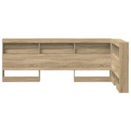 Berkfield Home Storage Headboard with Shelf Sonoma oak 80 cm Engineered wood in Light Tan - thumbnail 6