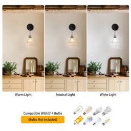 NIVOR 1 Light 16cm Iron Wall Sconce Hat-shaped Crystal Wall Light Set of 2 in Black - thumbnail 4