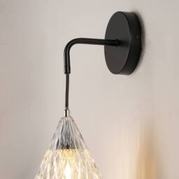 NIVOR 1 Light 16cm Iron Wall Sconce Hat-shaped Crystal Wall Light Set of 2 in Black - thumbnail 8