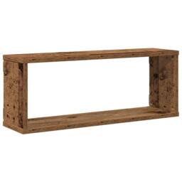 Berkfield Home Wall Cube Shelves 4 pcs Old Wood 60x15x23 cm Engineered Wood in Brown - Size: 60 x 15 x 23 cm - thumbnail 5