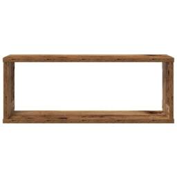 Berkfield Home Wall Cube Shelves 4 pcs Old Wood 60x15x23 cm Engineered Wood in Brown - Size: 60 x 15 x 23 cm - thumbnail 4