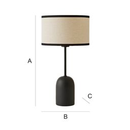 ValueLights Kaiden Black Dome Table Lamp with Trim Detail Linen Drum Shade - thumbnail 7