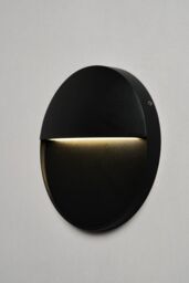 BHS Lighting Orvi 16cm Round Outdoor Wall Light in Black - thumbnail 1