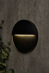BHS Lighting Orvi 16cm Round Outdoor Wall Light in Black - thumbnail 4