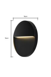 BHS Lighting Orvi 16cm Round Outdoor Wall Light in Black - thumbnail 5