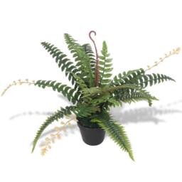 Berkfield Home Artificial Fern Plant with Pot 50 cm Green - thumbnail 1