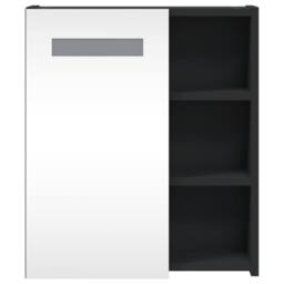 Berkfield Home Bathroom Mirror Cabinet with LED Light Black 45x13x52 cm - Size: 45 x 13 x 52 cm - thumbnail 6