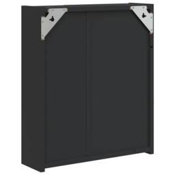 Berkfield Home Bathroom Mirror Cabinet with LED Light Black 45x13x52 cm - Size: 45 x 13 x 52 cm - thumbnail 8