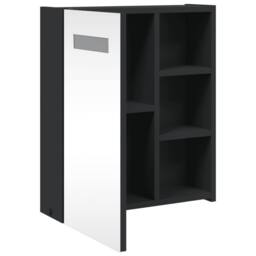 Berkfield Home Bathroom Mirror Cabinet with LED Light Black 45x13x52 cm - Size: 45 x 13 x 52 cm - thumbnail 5