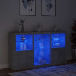 Berkfield Home Sideboard with LED Lights Concrete Grey 181.5x37x100 cm - thumbnail 5