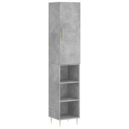 Berkfield Home Highboard Concrete Grey 34.5x34x180 cm Engineered Wood - thumbnail 2