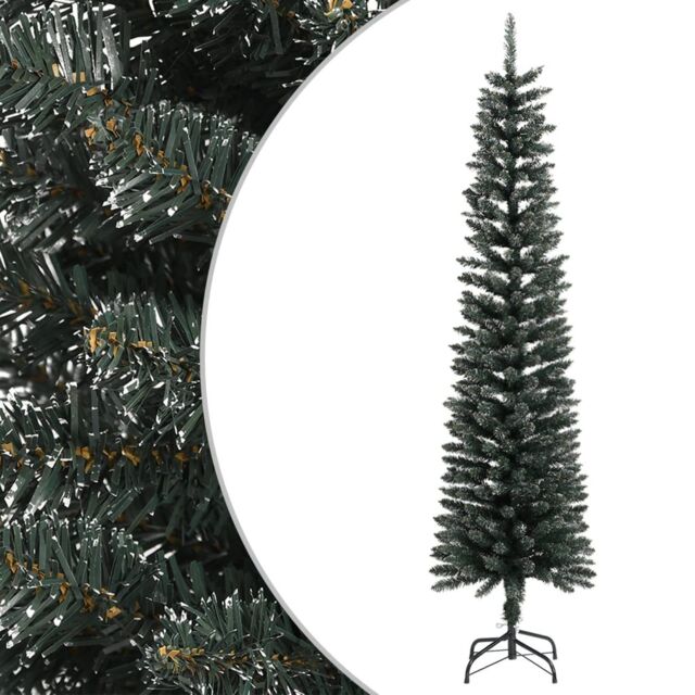 Berkfield Home Artificial Slim Christmas Tree with Stand Green 210 cm PVC - image 1