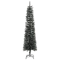 Berkfield Home Artificial Slim Christmas Tree with Stand Green 210 cm PVC - thumbnail 2
