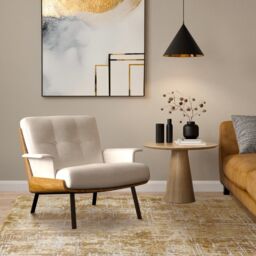 The Rug Shop UK Gold Modern Abstract Luxurious Easy To Clean Latex Back Rug - Size: 240 cm x 340 cm - thumbnail 2