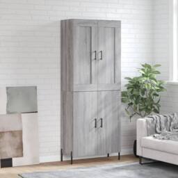 Berkfield Home Highboard Grey Sonoma 69.5x34x180 cm Engineered Wood - thumbnail 2