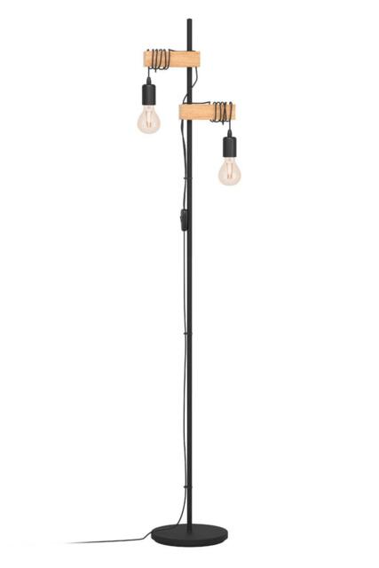 Townshend Natural Metal And Wood 2 Light Floor Lamp - image 1