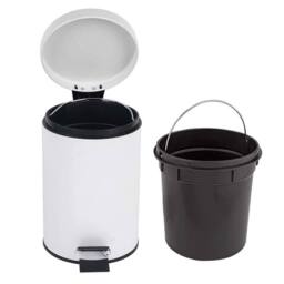 EONLION White 3L Pedal Bin & Toilet brush Set - thumbnail 4