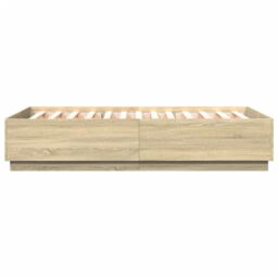 Berkfield Home Bed Frame without Mattress Sonoma Oak 120x200 cm in Brown - Size: Small Double - thumbnail 5