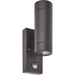 Loops Twin Up & Down IP44 Wall Light with PIR Sensor - 2 x 7W GU10 LED - Matt Black - thumbnail 3