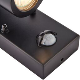 Loops Twin Up & Down IP44 Wall Light with PIR Sensor - 2 x 7W GU10 LED - Matt Black - thumbnail 4
