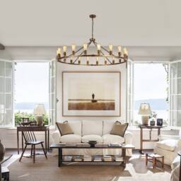 NIVOR 20-Light Waggon Wheel Kitchen Chandelier Bronze Adjustable Pendant E27 - thumbnail 4