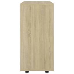 Berkfield Home Rolling Cabinet Sonoma Oak 60x35x75 cm Engineered Wood in Light Oak - Size: 60 x 35 x 75 cm - thumbnail 6