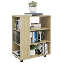 Berkfield Home Rolling Cabinet Sonoma Oak 60x35x75 cm Engineered Wood in Light Oak - Size: 60 x 35 x 75 cm - thumbnail 8