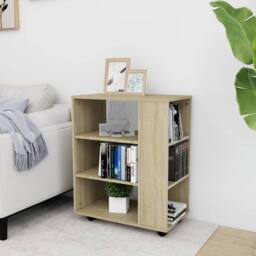 Berkfield Home Rolling Cabinet Sonoma Oak 60x35x75 cm Engineered Wood in Light Oak - Size: 60 x 35 x 75 cm - thumbnail 7