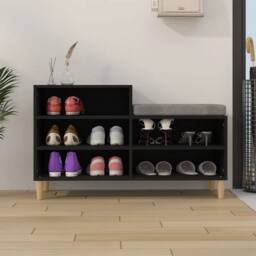 Berkfield Home Shoe Cabinet Black 102x36x60 cm Engineered Wood - Size: 102 x 36 x 60 cm - thumbnail 1