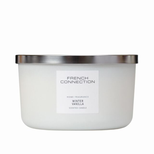 French Connection Winter Vanilla Scented Candle Luxury Gift in White - Size: Large - image 1