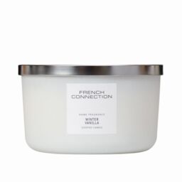French Connection Winter Vanilla Scented Candle Luxury Gift in White - Size: Large