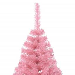 Berkfield Home Artificial Half Christmas Tree with Stand Pink 240 cm PVC - thumbnail 5