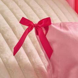 OHS 2 x Bows Matte Velvet Cushion Covers Home Decor in Pink - Size: 45 cm x 45 cm - thumbnail 2