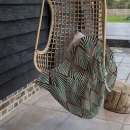 Benjamin Tate Design Green Geometric Rays Blanket in Natural - Size: 120 cm x 150 cm - thumbnail 4