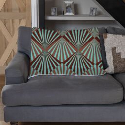 Benjamin Tate Design Green Geometric Rays Blanket in Natural - Size: 120 cm x 150 cm - thumbnail 2