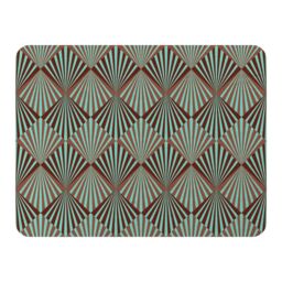Benjamin Tate Design Green Geometric Rays Blanket in Natural - Size: 120 cm x 150 cm - thumbnail 1
