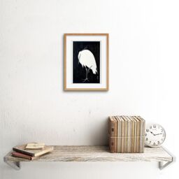 "Artery8 Wall Art Print Egret Rain Ohara Koson Art Framed 9x7 inch in Beige - Size: W7"" x H9""" - thumbnail 2
