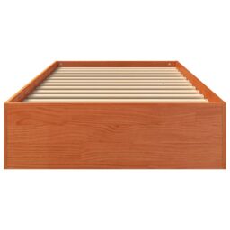 Berkfield Home Bed Frame without Mattress Wax Brown 75x190 cm Small Single Solid Wood Pine - thumbnail 4