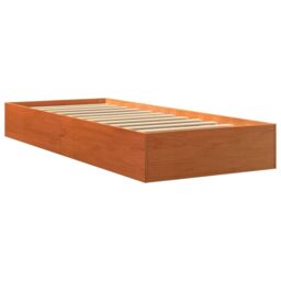 Berkfield Home Bed Frame without Mattress Wax Brown 75x190 cm Small Single Solid Wood Pine - thumbnail 2