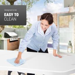 Keplin 6ft Folding Table - Portable, Waterproof, Indoor/Outdoor, 180x70x74cm in White - Size: 180 x 70 x 74 cm - thumbnail 7