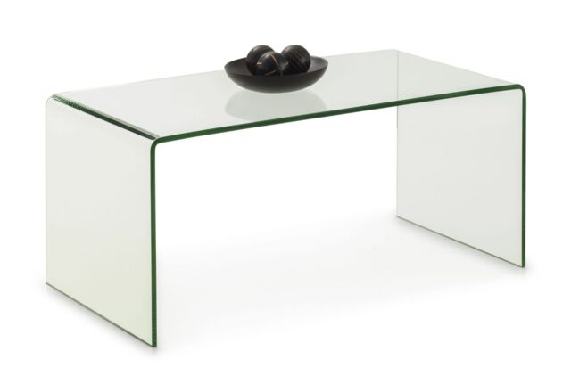 netfurniture Alsafi Bent Glass Coffee Table in Clear