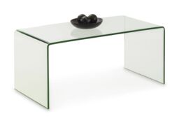 netfurniture Alsafi Bent Glass Coffee Table in Clear