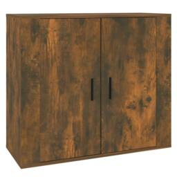 Berkfield Home Sideboard Smoked Oak 80x33x70 cm Engineered Wood in Brown - Size: 80 x 33 x 70 cm - thumbnail 1